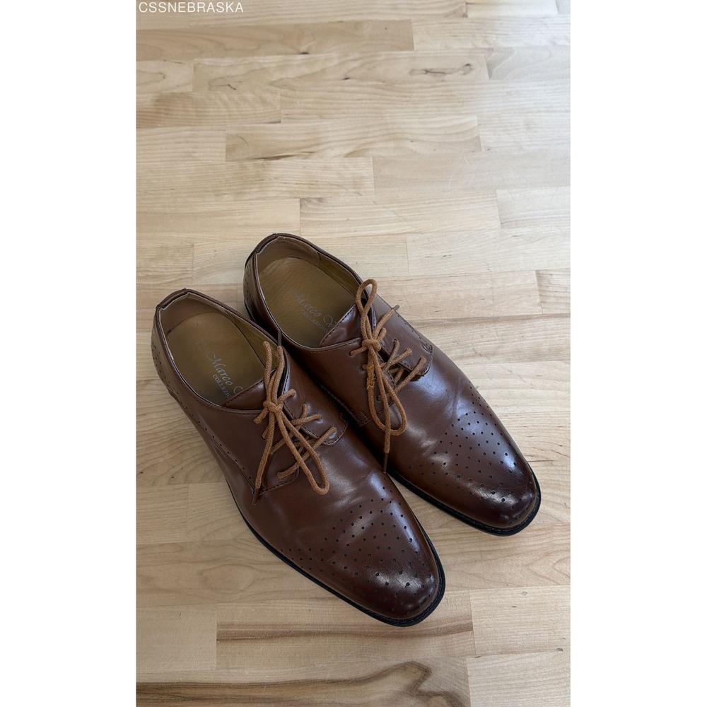 Marco Vitale Collezione Men's Leather Derby Dress Shoes Brogue Perforated - 7.5